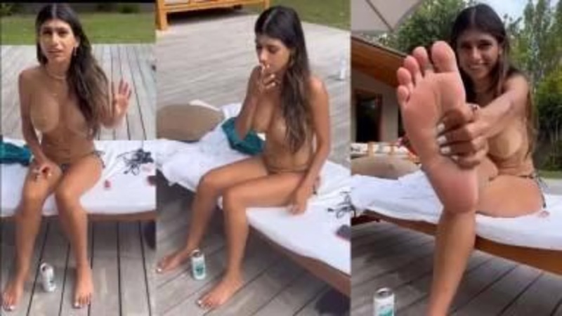 Mia Khalifa – Topless Outdoor Feet Tease Video Leaked